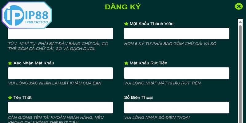 Quá trình đăng ký IP88 siêu nhanh chóng chỉ với vài bước