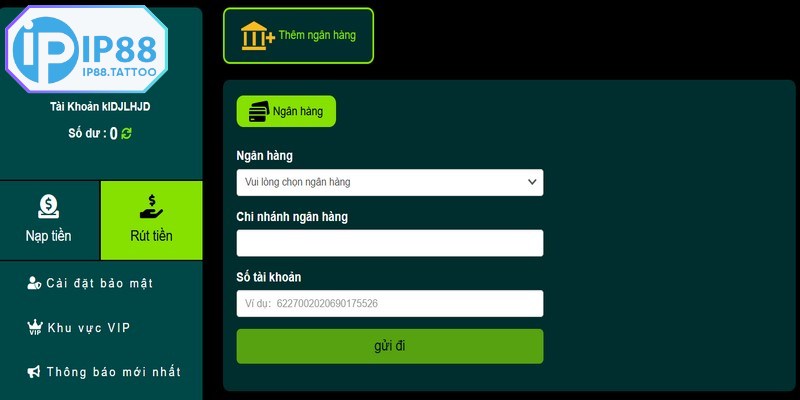 Các phương thức rút tiền IP88 phổ biến hiện nay 